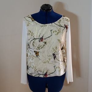 Anthropologie Deletta Soft Velvet Oriole Top LP